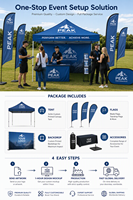 Solusi Acara Luar Ruangan Kustom Satu Paket Lengkap Dengan Tenda, Bendera, dan Penutup Meja untuk Promosi Merek dan Pameran Dagang