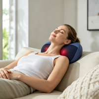 Fabrik-Großhandel Maßgefertigtes Nackenmassagekissen 3D Tiefenkneten Vibration Heizung Wiederaufladbar
