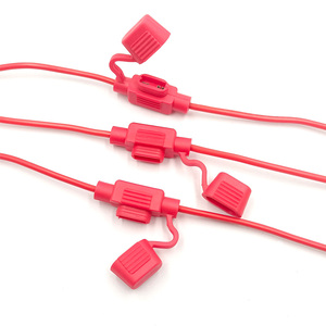 Portafusibles automotriz Mini en línea resistente al agua 20AWG con portafusibles de coche de carcasa roja - Product Image 3
