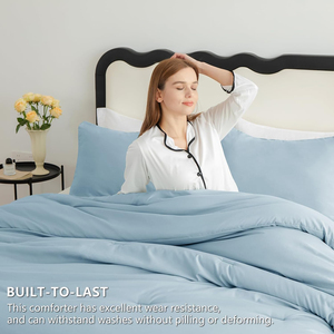 Ensemble de literie matelassé respirant en 3 pièces, ensemble de lit luxueux léger et doux avec couette et 2 taies <span class=keywords><strong>d</strong></span>'oreiller - Product Image 6