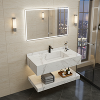 Lavabo Cabinet Sortie étanche Vente à chaud Dalle de roche Armoire de salle de bain Dalle de roche Toilette Lavage Pierre Comptoir