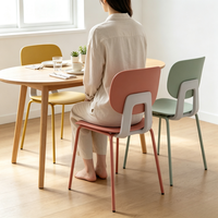Chaise de salle à manger moderne en plastique et métal, économique et peu encombrante, écologique, pour restaurant, café, hôpital, appartement