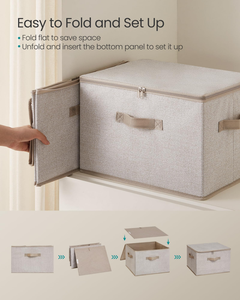 Boîte <span class=keywords><strong>de</strong></span> <span class=keywords><strong>rangement</strong></span> pliable pour chambre à coucher, <span class=keywords><strong>cube</strong></span> <span class=keywords><strong>de</strong></span> <span class=keywords><strong>rangement</strong></span> en tissu <span class=keywords><strong>avec</strong></span> couvercles, paniers <span class=keywords><strong>de</strong></span> <span class=keywords><strong>rangement</strong></span> pour étagères - Product Image 2