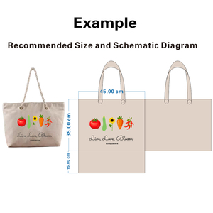 <strong>Large</strong> Capacity Beach <strong>Bag</strong> Reusable Shopping <strong>Bag</strong> Eco-friendly <strong>Canvas</strong> Custom Printed Logo Cotton Rope Tote <strong>Bag</strong> - Product Image 4