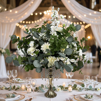 Décoration de table de mariage DKB, centre de table de mariage, boule de fleurs en soie, centre de table de mariage avec boule de fleurs blanches