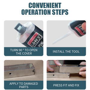 Adhésif de réparation par soudage à froid multi-métaux en aluminium, fer, époxy, pièces automobiles, colle renforcée en acier - Product Image 4
