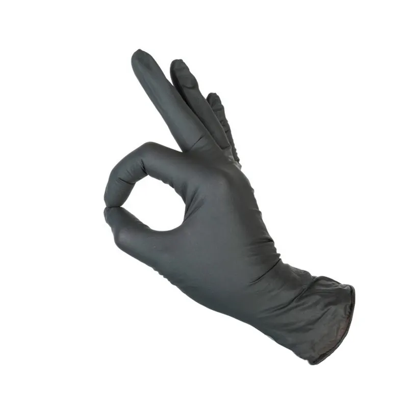 Sarung tangan sintetis Vytrile hitam tebal sekali pakai bahan campuran nitril vinil bahan campuran lateks gratis sarung tangan grosir