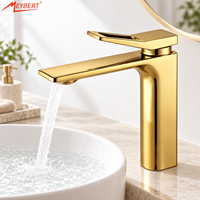 Keran Kamar Mandi Desain Modern dengan Inti Keramik Kuningan, Pemasangan di Dinding, Satu Lubang, Satu Pegangan, untuk Penggunaan di Kamar Tidur, Gym, Luar Ruangan & Aula.