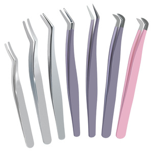 Petites pinces à cils en forme de bec d'aigle, en acier inoxydable, pour greffe de cils en grappe unique, séparation et mise en forme des cils, haute précision - Product Image 2