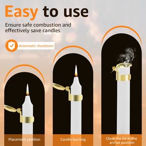 Tipo di Clip regolabile estintore automatico a forma di guscio di metallo a forma di fiamma spilla accessori per <span class=keywords><strong>candele</strong></span> - Product Image 2