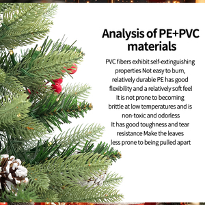 Nouvel ensemble d'arbres de Noël transfrontaliers en PVC avec base en toile de jute, mini décoration de bureau avec pommes de pin et baies rouges - Product Image 5