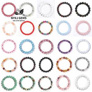 Bracciale con perline in pietra naturale di Avventurina e Ametista, 7 <span class=keywords><strong>Chakra</strong></span>, 6/8/10 mm, per cristalloterapia, unisex, personalizzabile all'ingrosso - Product Image 1