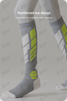 Chaussettes de ski personnalisées en laine mérinos pour hommes et femmes, chaussettes de snowboard thermiques, amorties et anti-humidité, OEM/ODM disponible