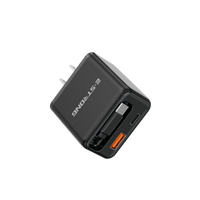Nouveauté Chargeur rapide multifonction 35W GaN avec câble rétractable Type-C USB-A PD 3.0 QC 5V/3A pour téléphones mobiles