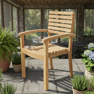 Svelte Dining <b>Chair</b> delivers exceptional comfort with a clean teak design offering stackable convenience and stylish versatility - Product Image 6