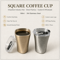 Couvercle de tasse à café cylindrique en acier inoxydable 304 de qualité supérieure, design coupe-vent extérieur, moderne, pour espresso et thé, durable, réutilisable, pour la maison et le café