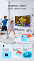 Ihomemix M58 Lecteur de jeux vidéo domestique à détection de mouvement avec caméra 2MP, console de jeux vidéo familiale à reconnaissance de mouvement pour Noël