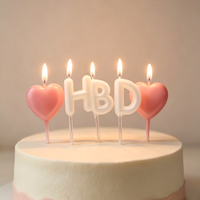 Lot de bougies d'anniversaire numérotées HBD en gros, bougies décoratives personnalisées pour gâteaux, bougies de Noël sans parfum en cire de paraffine