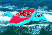 Promotion estivale : Bateau aquatique gonflable en PVC, type Dragon volant, remorquable et sécurisé, pour 2 à 4 passagers