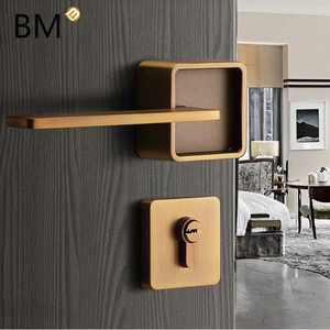 Cerradura Moderna de Lengüeta Única con Diseño 3D, Manija Invisible para Puerta Interior de Dormitorio, Diseño Dividido de Aleación de Zinc Oculto para Hoteles - Product Image 2