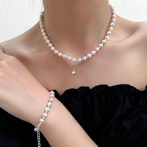 สร้อยคอเงินแท้ S925 ทรงกลม ขนาด 6 มม. ผิวขัดเงา ดีไซน์เรียบง่าย สวมใส่ได้ทุกวัน สร้อยคอสำหรับผู้หญิง - Product Image 1