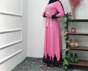 Vêtements islamiques à porter quotidiennement, robes musulmanes <span class=keywords><strong>pour</strong></span> <span class=keywords><strong>jeunes</strong></span> femmes, abaya plissée à manches en dentelle <span class=keywords><strong>pour</strong></span> femmes - Product Image 2