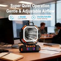 Ventilateur de camping portable 3-en-1 F22S 40000mAh avec lampe et batterie externe, 4 vitesses de vent réglables, lumière LED à intensité variable, batterie longue durée