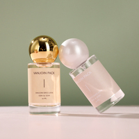 Flacon de parfum vide de luxe en verre transparent de 20 ml avec atomiseur pulvérisateur à capuchon métallique rond pour emballage cosmétique et parfum