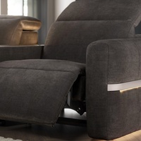 Canapé inclinable électrique de luxe moderne pour home cinéma, en tissu, avec massage, rafraîchissant, extensible, cadre métallique, options personnalisées