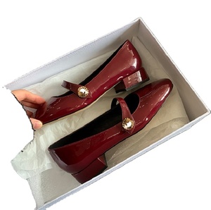 Chaussures Mary <span class=keywords><strong>Jane</strong></span> rétro françaises pour femmes, à bride arrière, avec boucle dorée, en PU vintage, à enfiler, tendance mode, respirantes et antidérapantes - Product Image 1