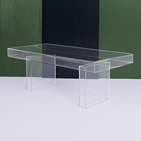 Ensemble de table à manger rectangulaire en acrylique transparent pour salle à manger, 6 places, design moderne et minimaliste
