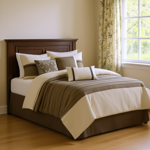 DB 7-Piece Super King <b>Comforter</b> <b>Set</b> Washed Cotton Plant Pattern Bedding for Home Use Spring Summer Casual Style - Product Image 2