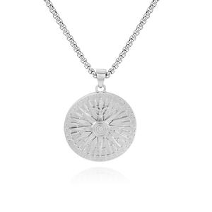 Colgante para hombre De Fleur De <span class=keywords><strong>Lis</strong></span> De acero inoxidable brújula collar De la joyería - Product Image 2