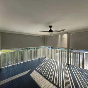 Parasole elettriche elettriche per esterni con parasole in PVC motorizzato per finestre Patio, installazione in colore nero - Product Image 3