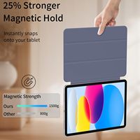 Étui en cuir PU léger avec fixation magnétique pratique et support pliable à double sens pour iPad 11 A16/10e génération, fonction veille/réveil automatique