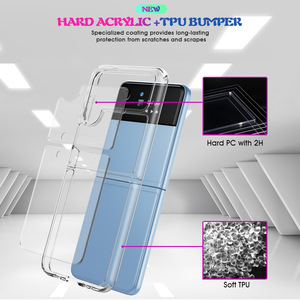 Funda protectora para teléfono Samsung <span class=keywords><strong>Galaxy</strong></span> <span class=keywords><strong>Z</strong></span> <span class=keywords><strong>Flip</strong></span> 4 5G, Logo personalizado, antiarañazos, Premium, delgada, transparente, TPU, PC - Product Image 6