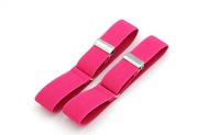 2.5cm largeur couleur unie réglable tissu élastique chemise manches jarretière brassard bande manches métal boucle manchette support brassard