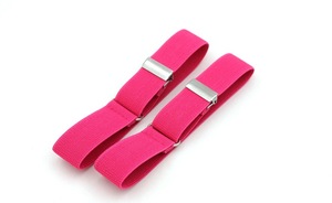 2.5cm largeur couleur unie réglable tissu élastique chemise manches jarretière brassard bande manches métal boucle manchette support brassard - Product Image 4