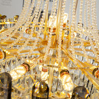 Lustre en cristal moderne et luxueux personnalisé BGST, grand lustre Empire avec télécommande pour hôtels