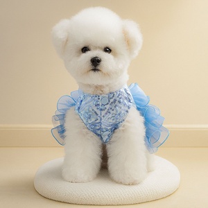 Robe de mariée bleue style princesse Galaxie <span class=keywords><strong>pour</strong></span> chiens et chats, robe de soirée élégante en tulle bouffant <span class=keywords><strong>pour</strong></span> animaux de compagnie, tenue de fête d'anniversaire - Product Image 3