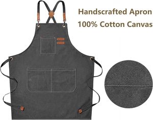 Tabliers de <span class=keywords><strong>chef</strong></span> SEB pour hommes et femmes avec grandes poches, en toile de coton, à dos croisé, robustes, réglables, accessoires de <span class=keywords><strong>barbecue</strong></span> - Product Image 5