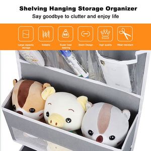 Hanging <b>Hook</b> Diaper Bag Nursery Jewelry Bag Storage 6-shelf Pocket Over the Door Hanging Organizer - Product Image 4