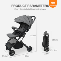 HoTSelling Poussette de voyage Poussette d'avion Landau compact 2 en 1 Poussette portable légère pour bébé Poussettes