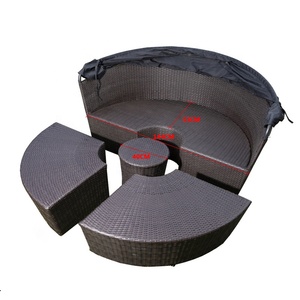 2020 nuevo diseño de muebles de jardín muebles de exterior sofá redondo tejido de ratán <span class=keywords><strong>impermeable</strong></span> sofá de ratán - Product Image 2