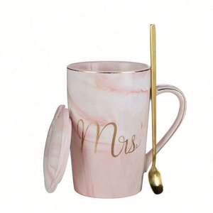 Mug souvenir en céramique avec couvercle et cuillère, logo personnalisé pour les couples, Saint-Valentin/Nouvel An, usage domestique - Product Image 6