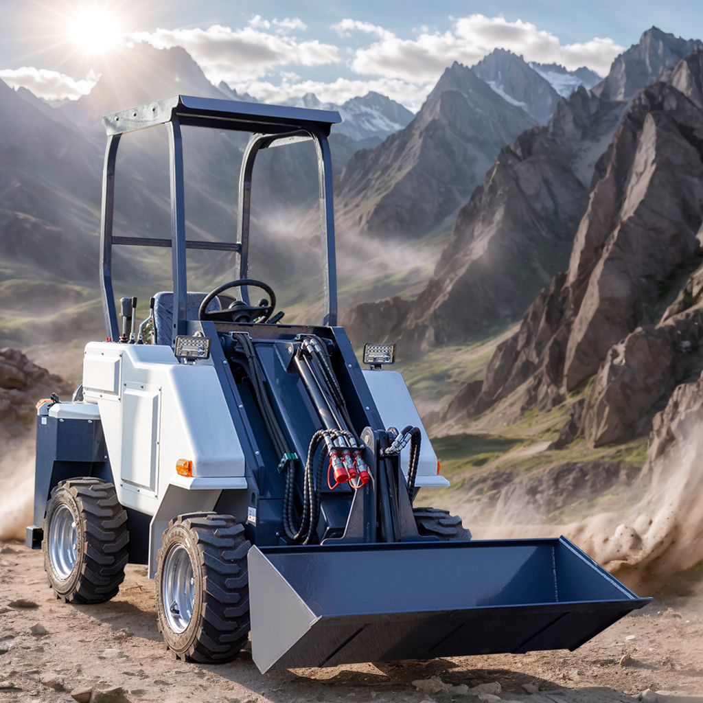 Hydraulic 4WD Telescopic Arm Front Wheel Loader 2ton 23 HP Telescopic Boom Loader Auger Trencher Accessory