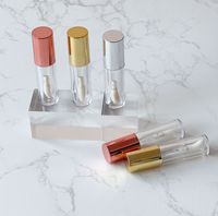 Stock vide rond argent Rose doré 6ml tubes de brillant à lèvres avec grande biche pied brosse Lipgloss conteneurs pour huile à lèvres bricolage emballage