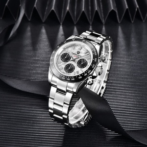 นาฬิกาข้อมือควอตซ์ PAGANI DESIGN 1664 หน้าปัดลายอุกกาบาต สายซิลิโคน กันน้ำ 100 เมตร กระจกแซฟไฟร์ โครโนกราฟ นาฬิกาผู้ชาย - Product Image 4