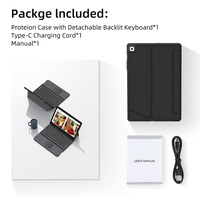 Casing Keyboard Touchpad, sarung Keyboard untuk Samsung Galaxy Tab S6 Lite 10.4 "2024/2022/2020 (P620/P625/P610/P613/P615/P619) dengan Keyboard lampu latar