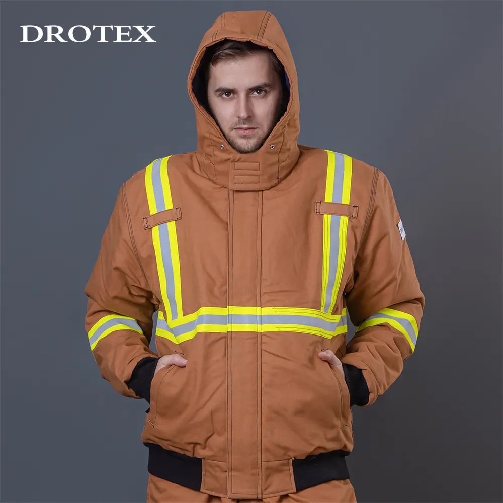 Mode métallurgie industrielle NFPA 2112 vêtements de travail en Nylon résistant au feu à capuche Fr vêtements veste